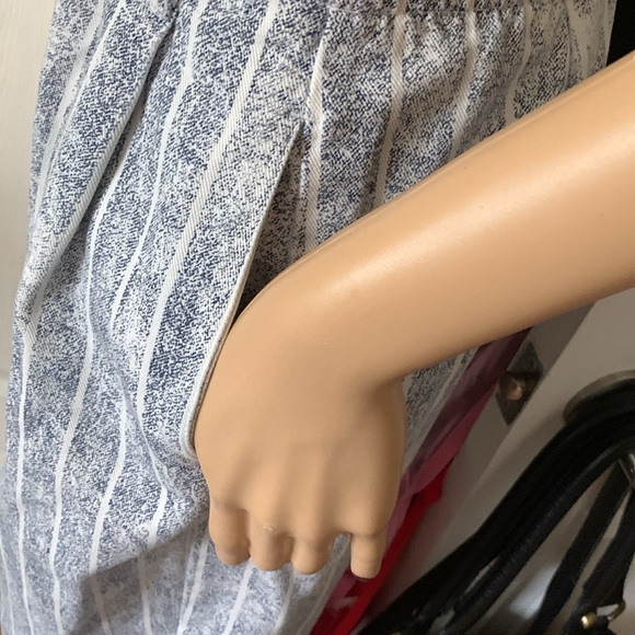 Vtg 80s striped denim pleated front suspender jeans 26 waist - Picture 13 of 13